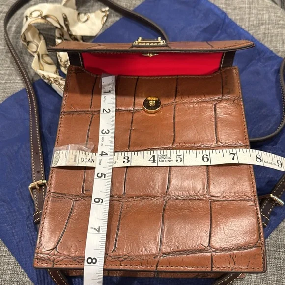 Dooney & Bourke Bag Denison Leather Croco Flap Brown Croc-Embossed Backback - Picture 17 of 17